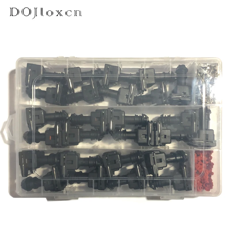 1 Box 77 Pcs 2 3 4 Pin AMP Waterproof Fuel Lnjector Wiring Plug Female Connector EV1 Junior Power Timer JPT