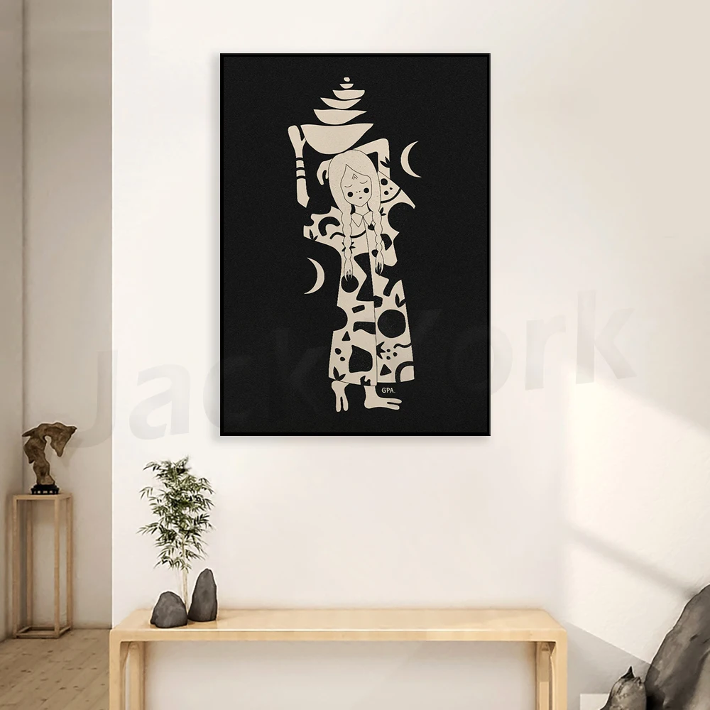 White Coat Print,Sun And Moon Art,Magical Girl, Floral Wall Art, Magical Forest Decor,Mystical Decor,Nature Decor, Moon Poster