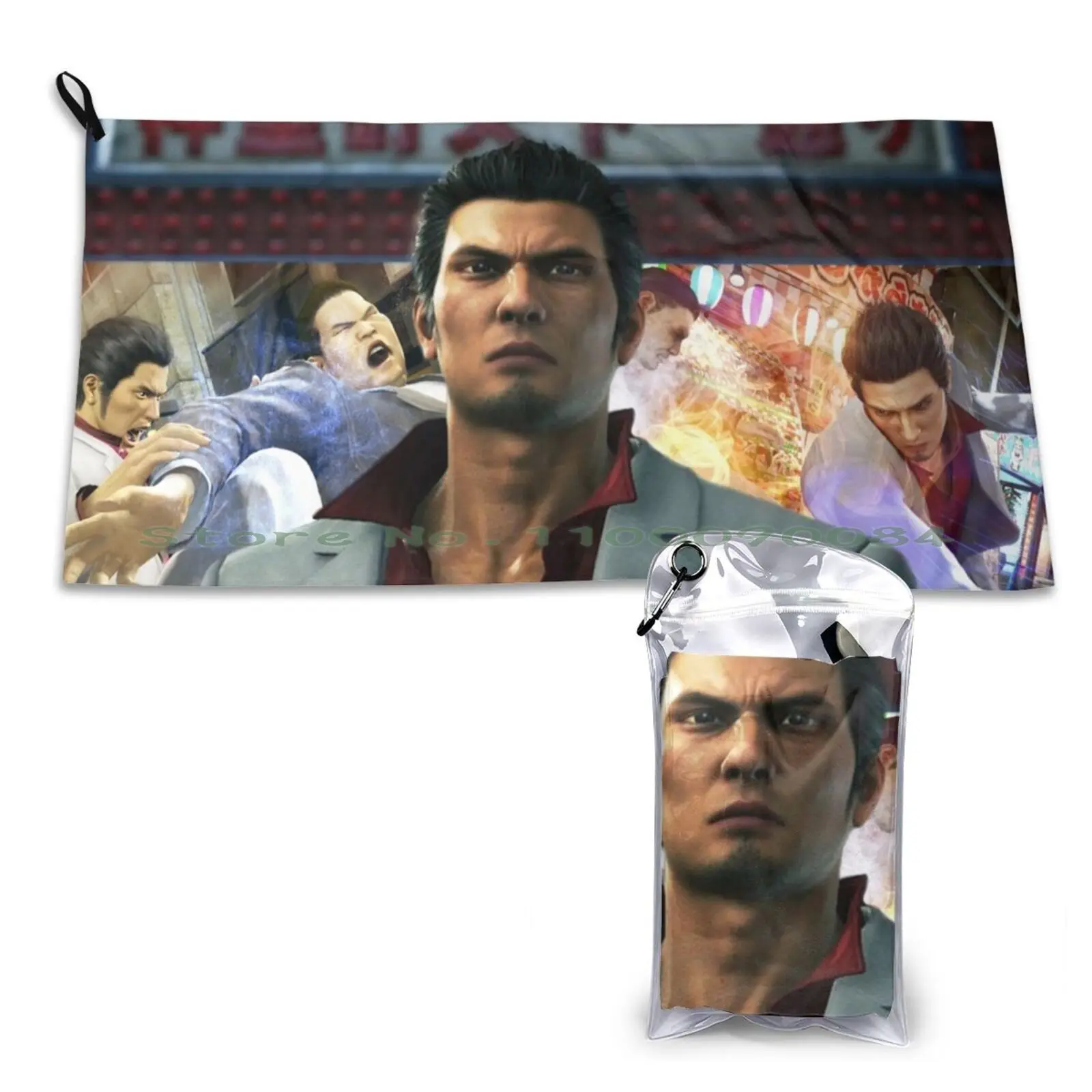 Welcome To Kamurocho Kiryu Kazuma Quick Dry Towel Gym Sports Bath Portable Bohemian Pattern Seamless Hand Paint Hand Drawing