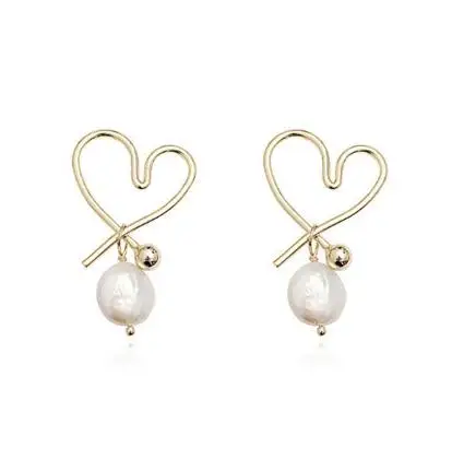 

New Arrival Favorite Coin Pearl Earrings White Real Freshwater Pearls Heart Silver Fine Jewelry Wedding Birthday Party Lady Gift