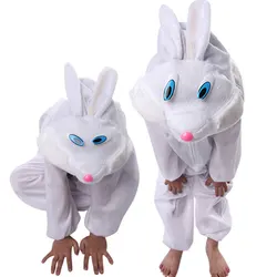 Children Kids Girl Boy Animal White Rabbit Cosplay Costume Jumpsuit Halloween Easter Cosplay Costumes for Kids