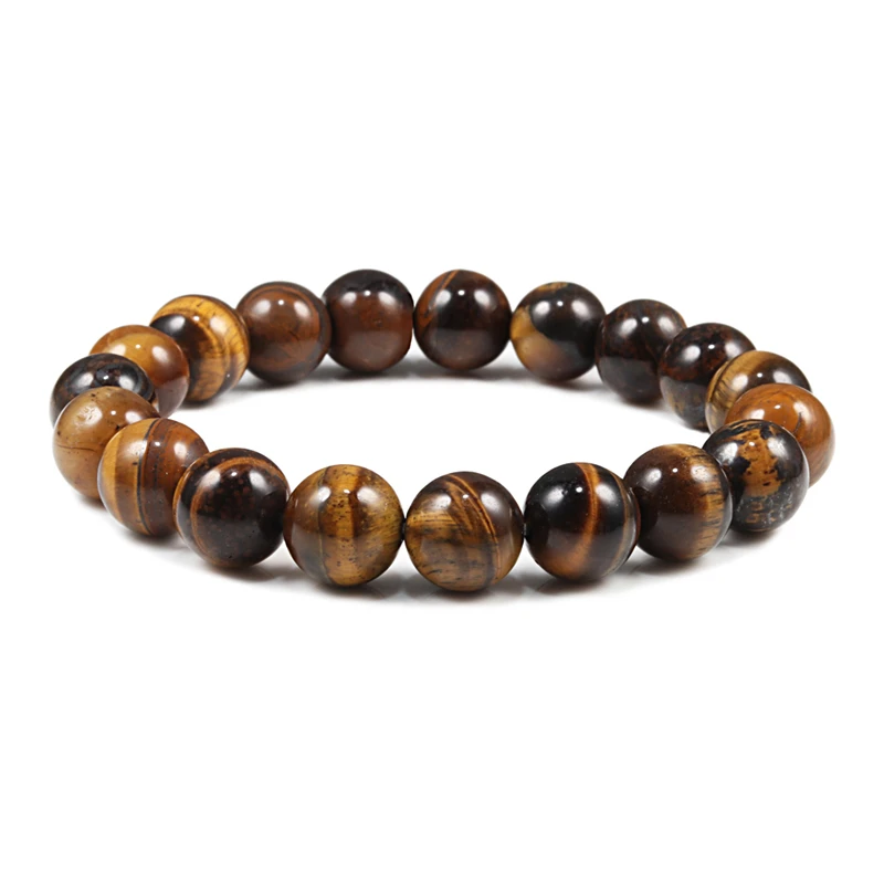 Charm Armband Naturstein Perlen 6/8/10mm Vulkanische Lava Tigerauge Perlen Elastische Armbänder Für Männer Frauen schmuck Pulsera hombre