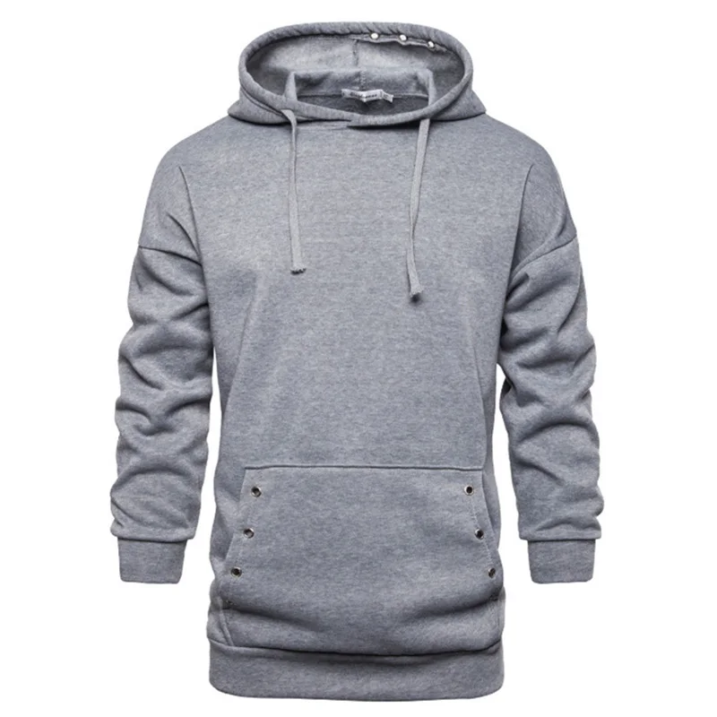 Men's Hoodies Sweatshirts Fashion Solid Color Tracksuits Pullover Couples Hooded Sweatshirts Men Coat Streetwear Grey Hoodies