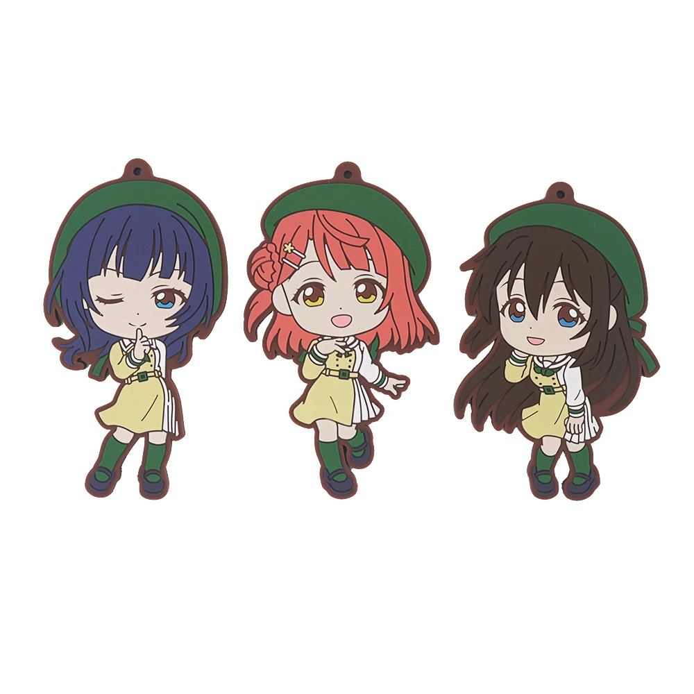 Love Live PDP Lovelive Perfect Dream Project Anime Nijigasaki High School Ayumu Uehara Karin Asaka Shizuku Osaka Rubber Keychain