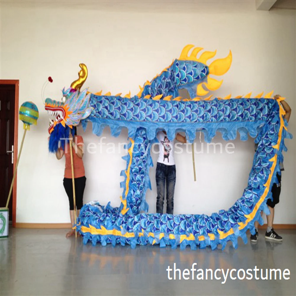 10m Length 8 Student Silk Print Fabric DRAGON DANCE ORIGINAL Chinese National Culture Folk Festival Stage Prop  Mascot Costume