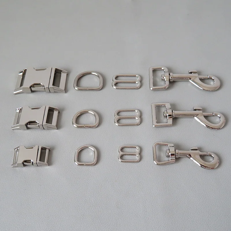 

100Sets 10mm 15mm 20mm 25mm Webbing Metal Carabiner D Ring Sider Belt Release Buckle Hook For Cat Dog Collar Clasp Accessory