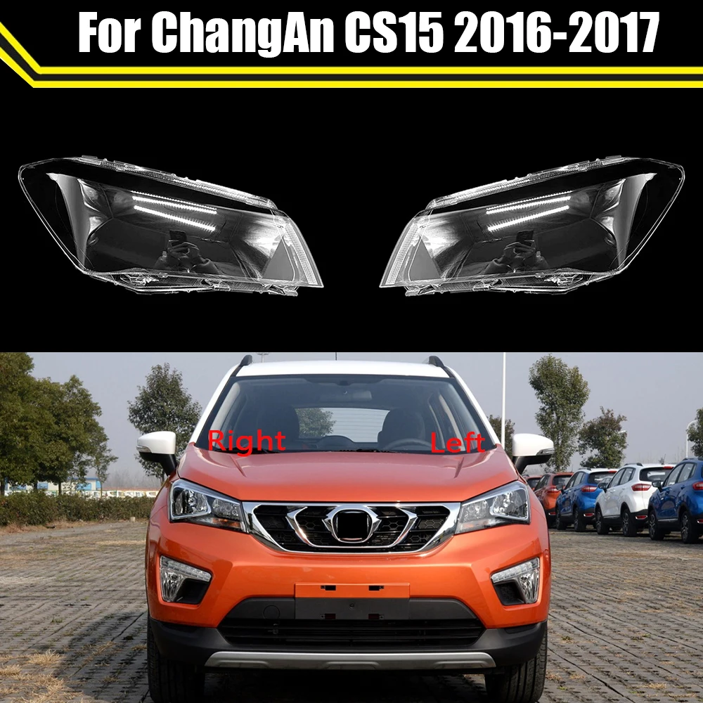 

Front Car Protective Headlight Glass Lens Cover Shade Shell Auto Transparent Light Housing Lamp Masks For ChangAn CS15 2016 2017