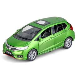 Hot sale 4 colors 1:32 Honda Fit metal alloy model car,children's sound and light pull back puzzle SUV toy car,free shipping