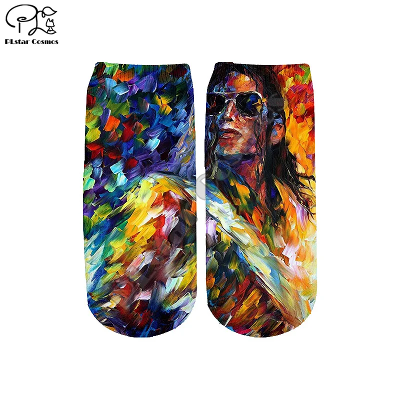 PLstar Cosmos Drop shipping Michael Jackson fashion 3DPrint Women/men/boy/girl Harajuku Colorful casual Short Ankle Socks Style4