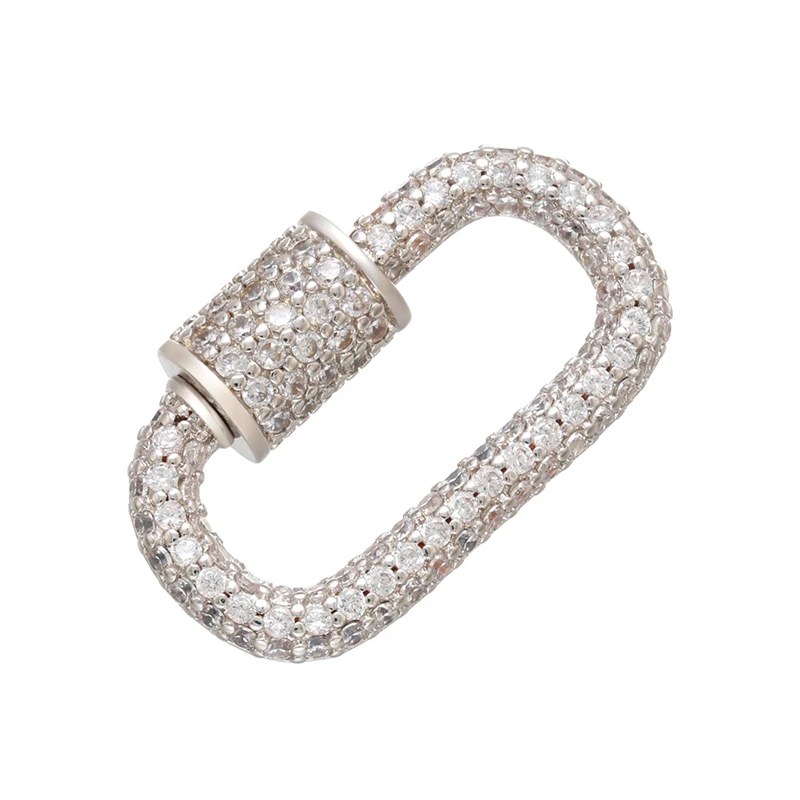 Pavé-Zirkonia 18K vergoldeter Karabinerverschluss DIY Schmuckzubehör für handgefertigte Halsketten- und Armbandkomponenten Schraubverschluss: VK106 – Detail 3