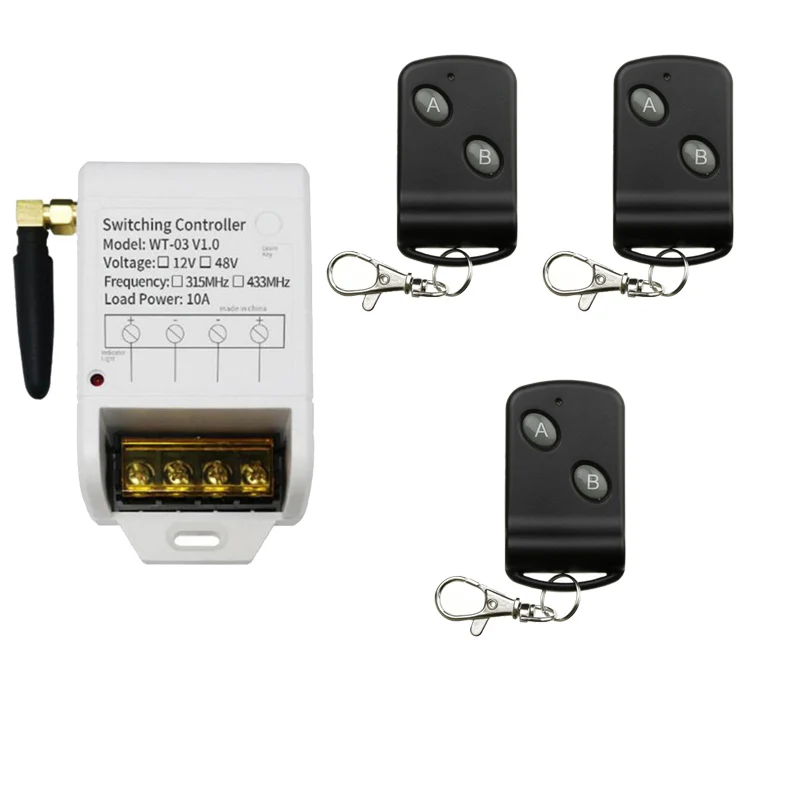 DC12V-48V 1CH 1CH RF Wireless Remote Control Switch System transmitter&receiver relay Receiver Smart Home Switch Can Time delay