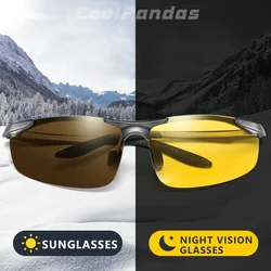 CoolPandas Aluminum Photochromic Polarized Sunglasses Men Day Night Vision Glasses Women For Anti-glare Driving De Sol Masculino