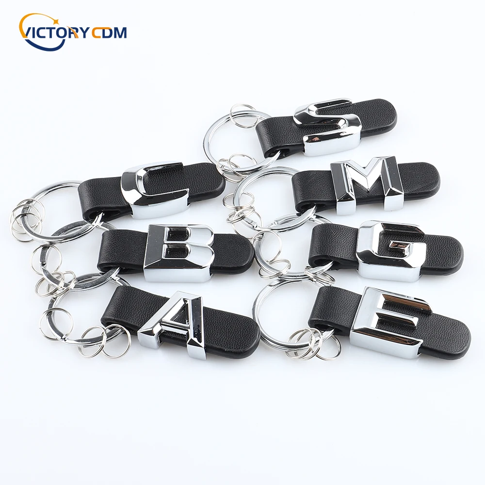 Metal Keychain Leather Key Rings For Mercedes Benz  W211 W124 W210 W212 W176 W168 W169 W245 W246 AMG A/B/C/E/S/M/G Class