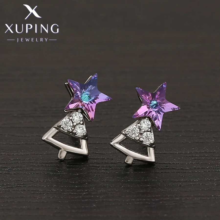 Xuping Jewelry Fashion Star Shaped Copper Alloy Crystal Stud Earring for Women Girl Gifts A00507096