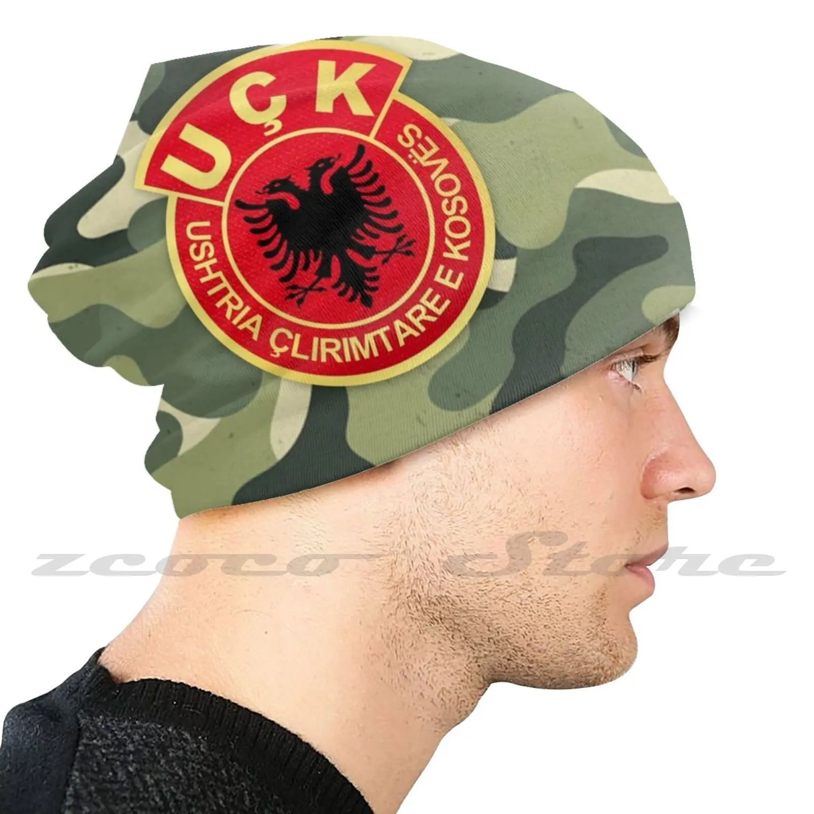 Uck Knit Hat Elastic Soft Personalized Pattern Present Cap Old Flag Albania Shqiperia Flamuri Albanian Flag Shqiptar Eagle Kuq