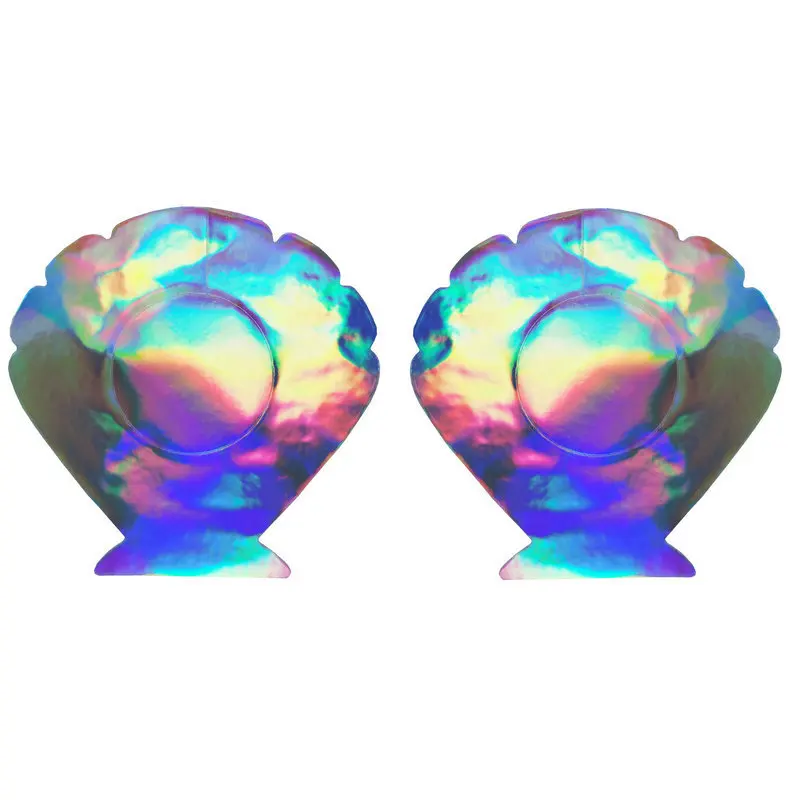 Ultra-thin Laser Colors Chest Sticker 50 Pairs (100 Pcs)Breast Pasties Nipple Cover Breathable Disposable Invisible Bra Adhesive