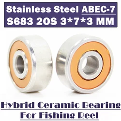 S683 2OS Bearing 3*7*3 mm CB ABEC-7 ( 2 PCS ) Stainless Steel Hybrid Ceramic Bearing Ocean Fishing 683 Ball Bearings S683C