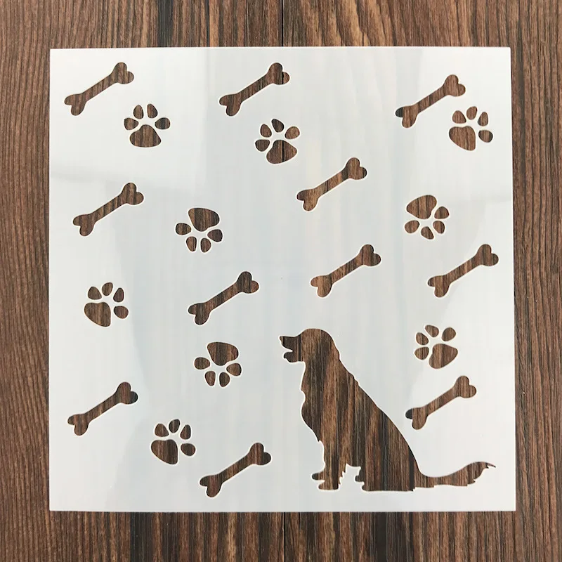 13cm Dog Paw Footprint Bone DIY Layering Stencils Wall Painting Scrapbook Coloring Embossing Album Decorative Template