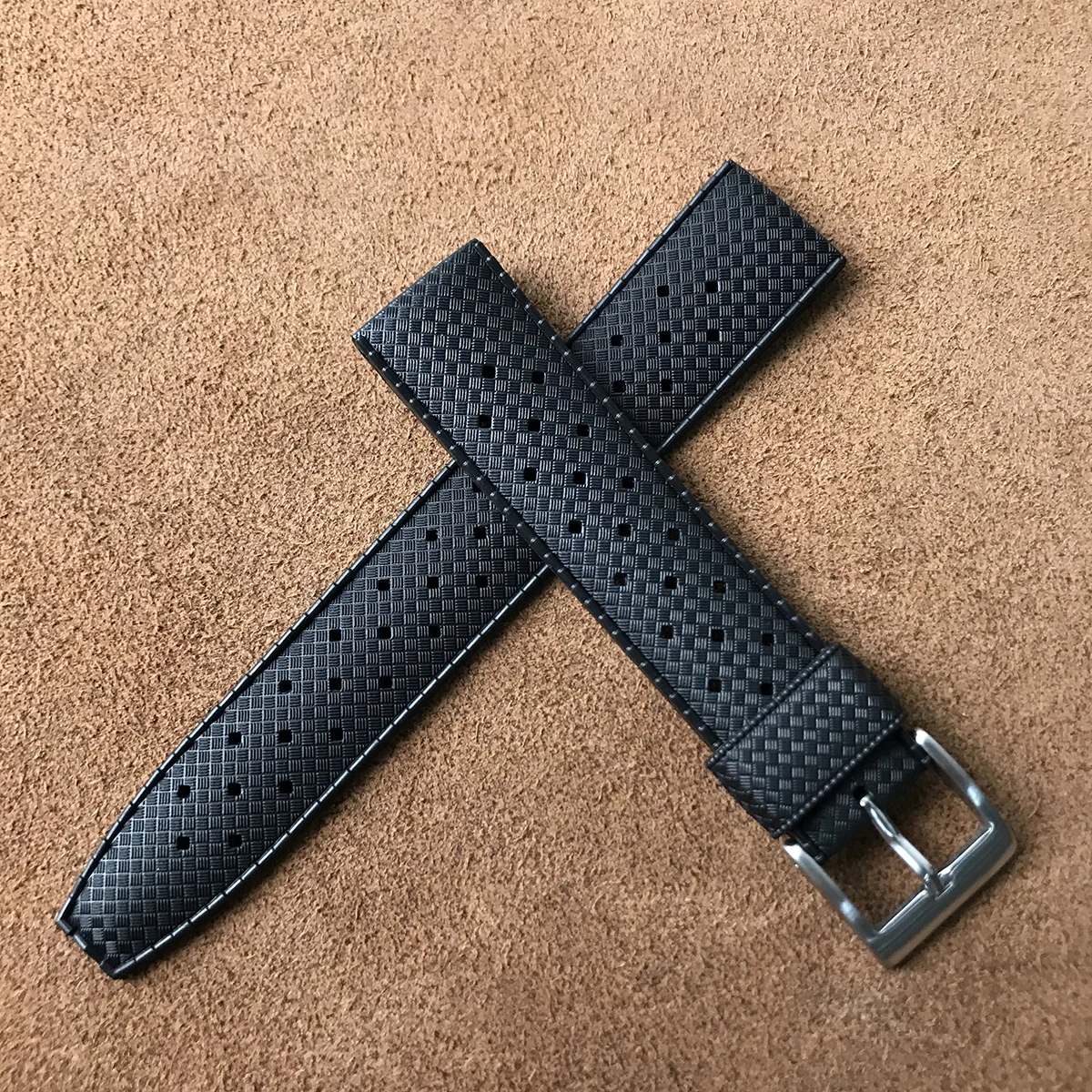 Hruodland Tropic Rubber Watch Strap 20mm  For s-eiko SRP777J1 New Watch Band Diving Waterproof Bracelet Black Color