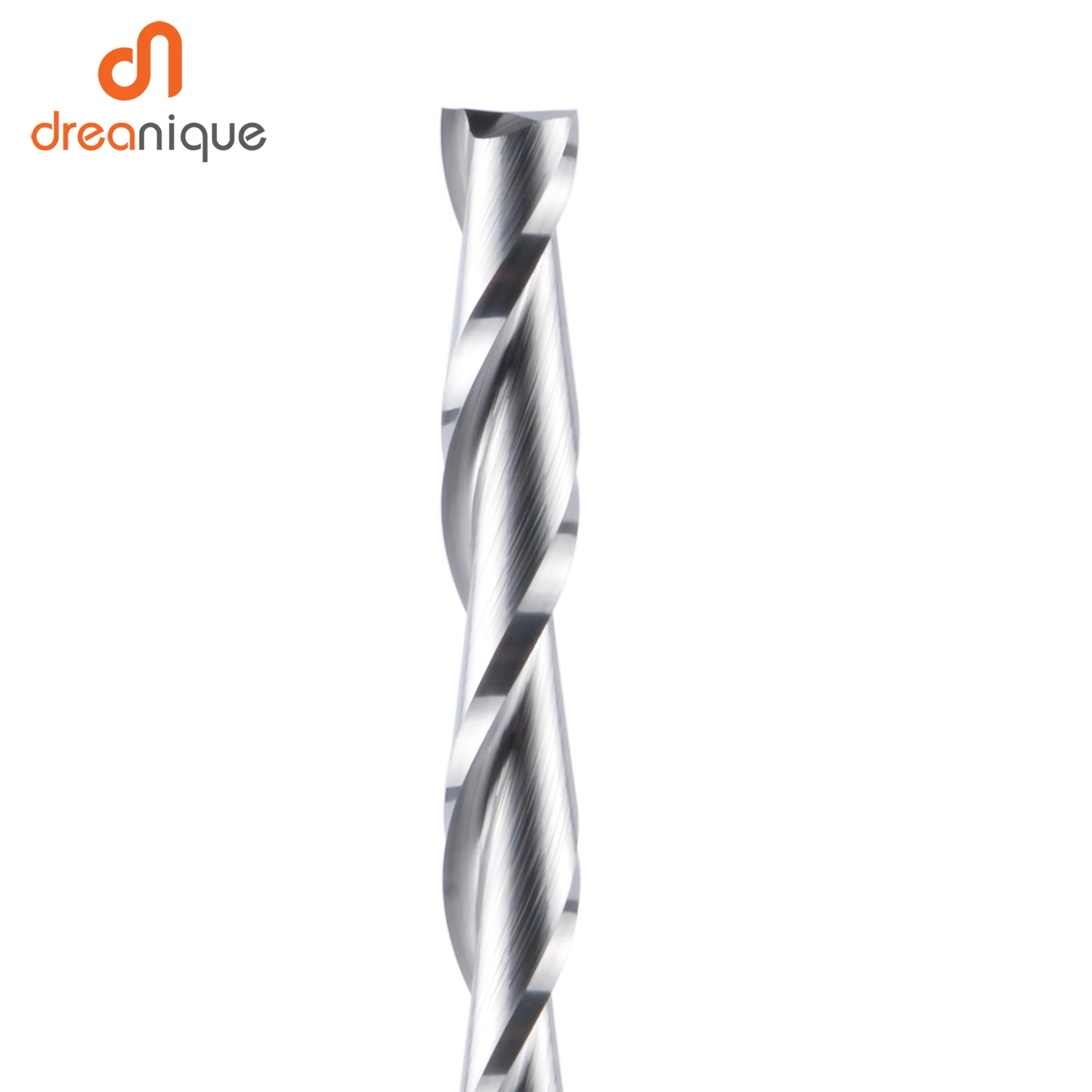 Dreanique 1pc Solid Carbide Milling Cutter 3.175 4 6 8mm 2 Flute Spiral Router Bit Carbide End Mill Wood MDF UP cut