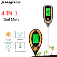 Digital 4 In 1 Soil PH Meter Soil Temperature Solar Moisture PH Flowers Meter Monitor for Garden Plants LCD Display 40%off