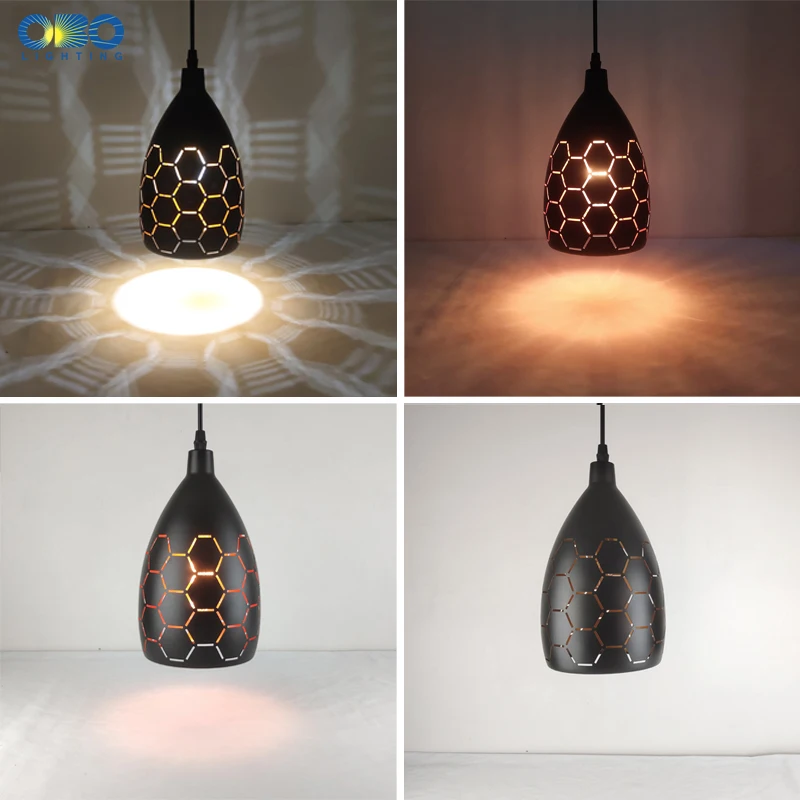 Vintage Pendant Lamp Nordic Porous Loft  E27 With Bulb Bar/Restaurant/Coffee Shop Iron Black Lampshade Pendant Lights