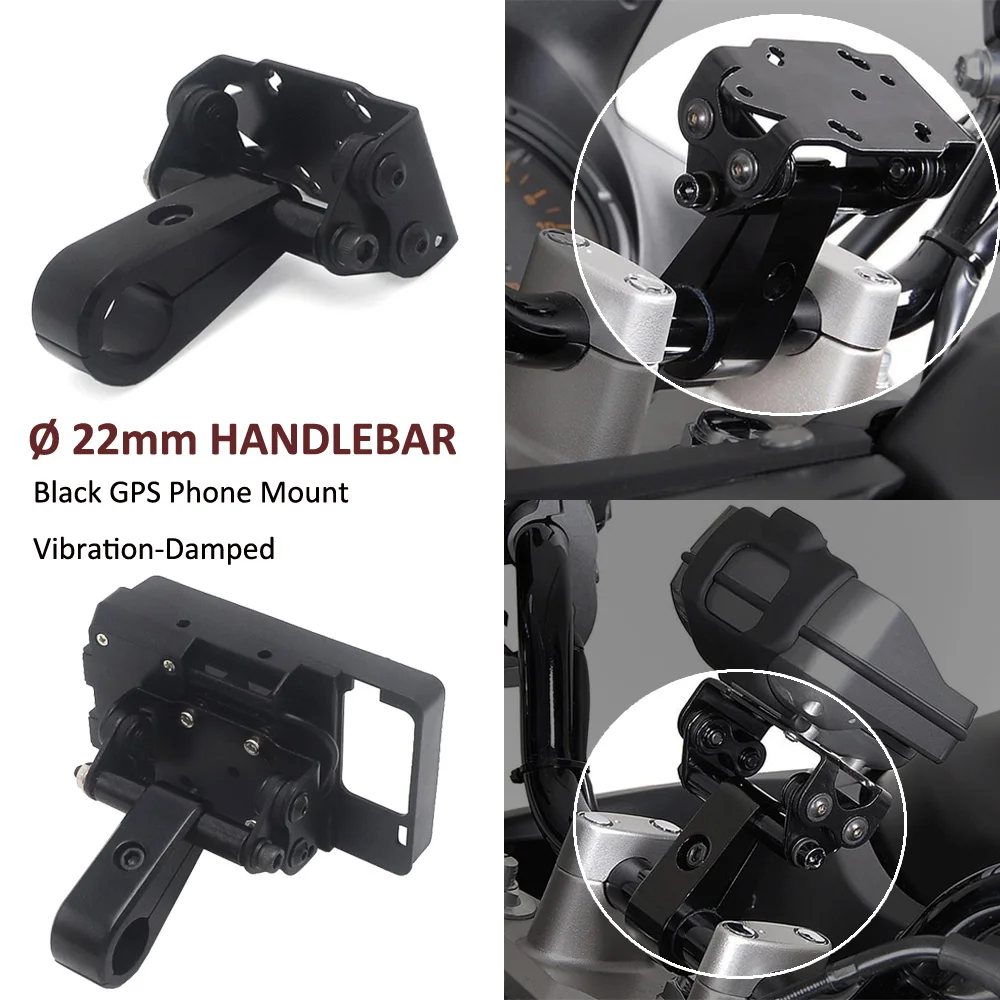 Universal GPS Mount For Ø 22mm Handlebar NEW Motorcycle Accessories Black Phone Bracket Holder