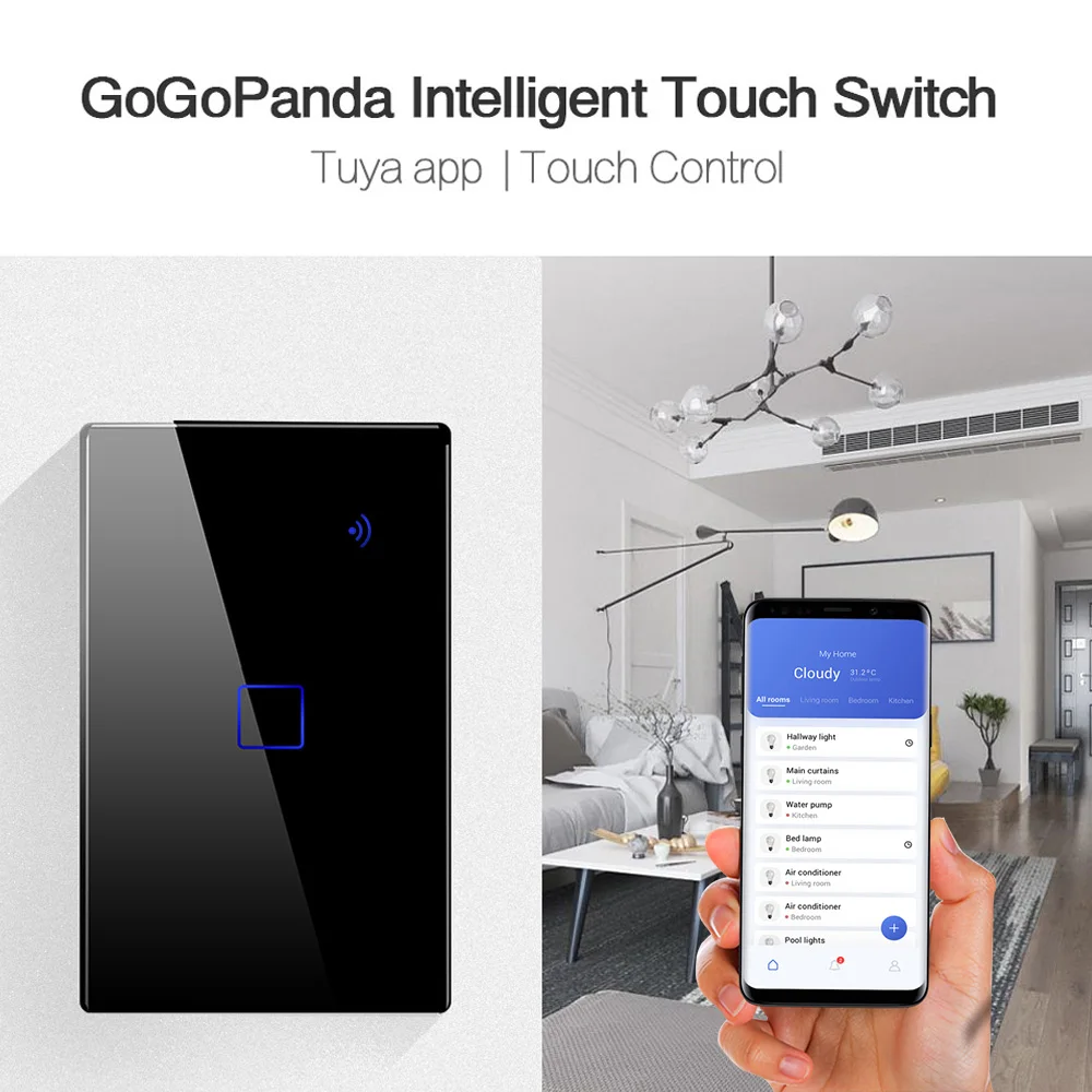 US Wifi Switch Tuya App Remote Control Wall Light Controller Smart Home Automation Touch Switch 1G 2G 3G Voice Control Tmall