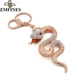 Crystal Vivid Snake Key Chains Holder For Car Women Keychains Keyrings Purse Bag Pendant llaveros 2021 New Hot Sale Dropshipping