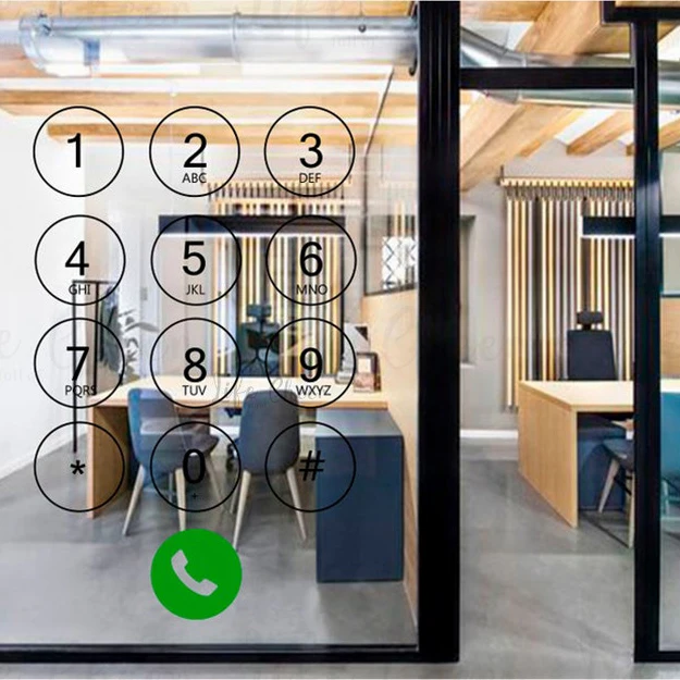 ملصق حائط من الفينيل للمكالمات الهاتفية والمكالمات ، ديكور مخازن المكتب ، فن قابل للإزالة AC314