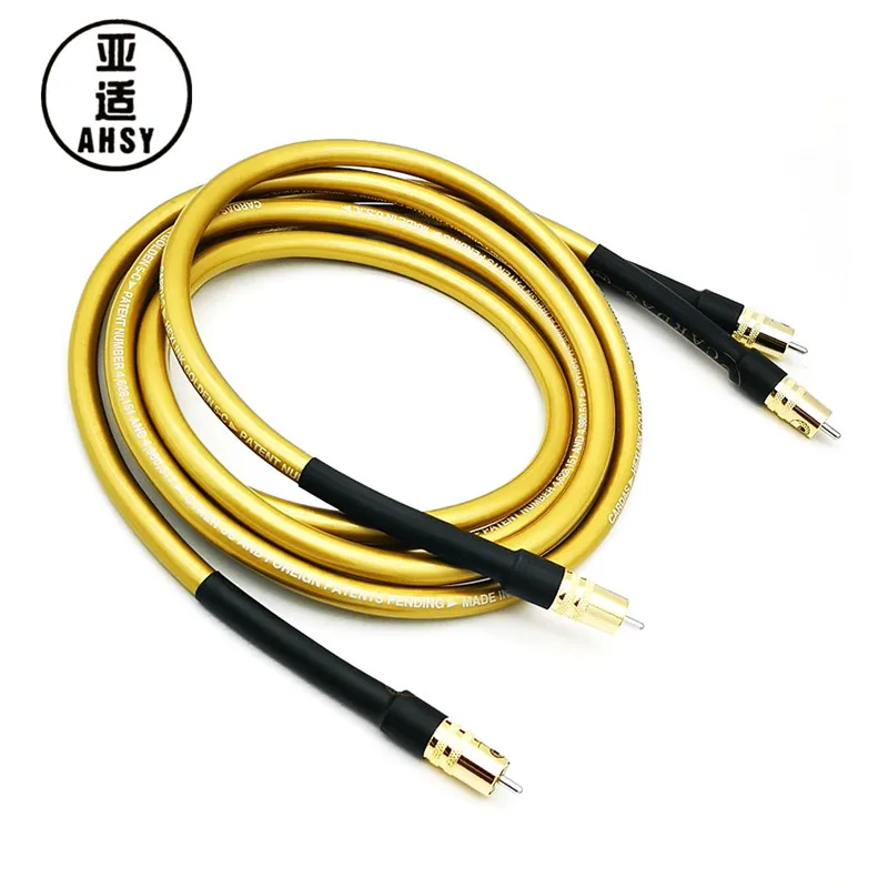 

AHSY AUDIO One Pair Hifi Cardas 2RCA Cable Pure OCC HIFI RCA Interconnect Cable Public Versus Public