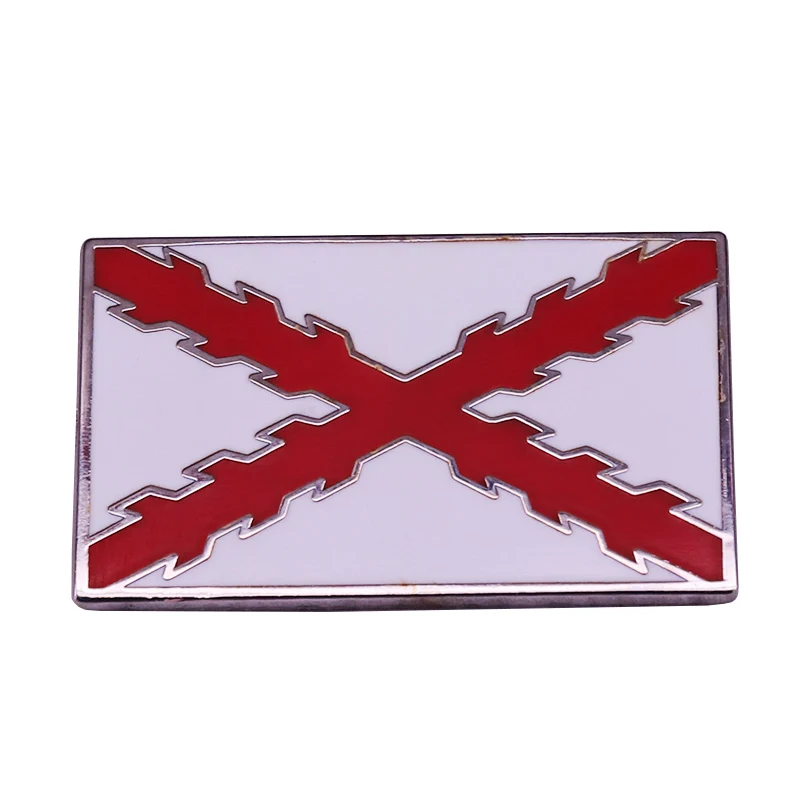 Spanish Empire Burgundy Cross Flag Pin