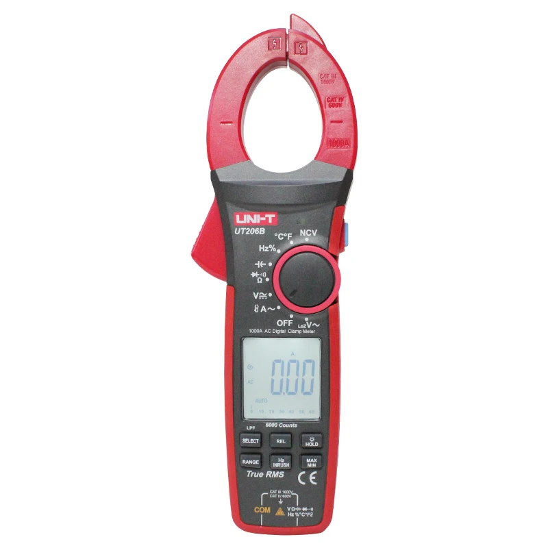Imagem -03 - Medidor Digital com Pinça Alta Precisão Inteligente Alta Corrente Ut206b 207b 1000a