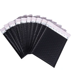 Enveloppes rembourrées en papier d'aluminium noir mat, lot de 50 enveloppes à bulles auto-scellantes, livraison de colis