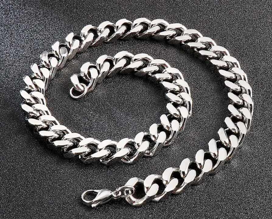 

European and American street fashion four-sided thick chain men's necklace fashion stainless steel stage with chain jewelry