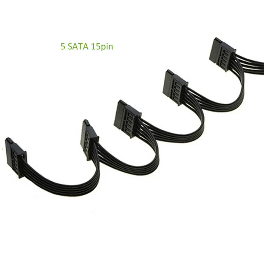 Lingable Molex 4pin IDE 1 to 5 SATA 15Pin Hard Drive Power Supply Splitter Cable for DIY PC Sever 18AWG 4-pin to 15-pin Power