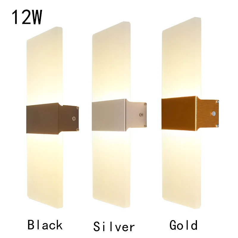 Mini 4/6/12/18W Led Acrylic Wall Lamp AC90-260V Long warm white Bedding Room Living Room Indoor wall lamp Bedroom Modern Simple