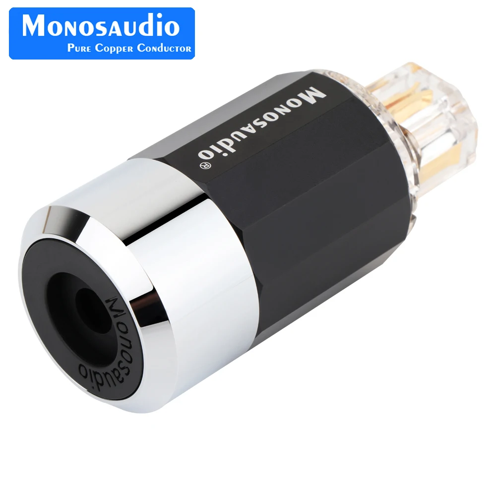 Monosaudio M109G/M109G 99.998% Pure Copper Rhodium Plated US AC Power Male power connector Rhodium Plated US Hifi Power Plug