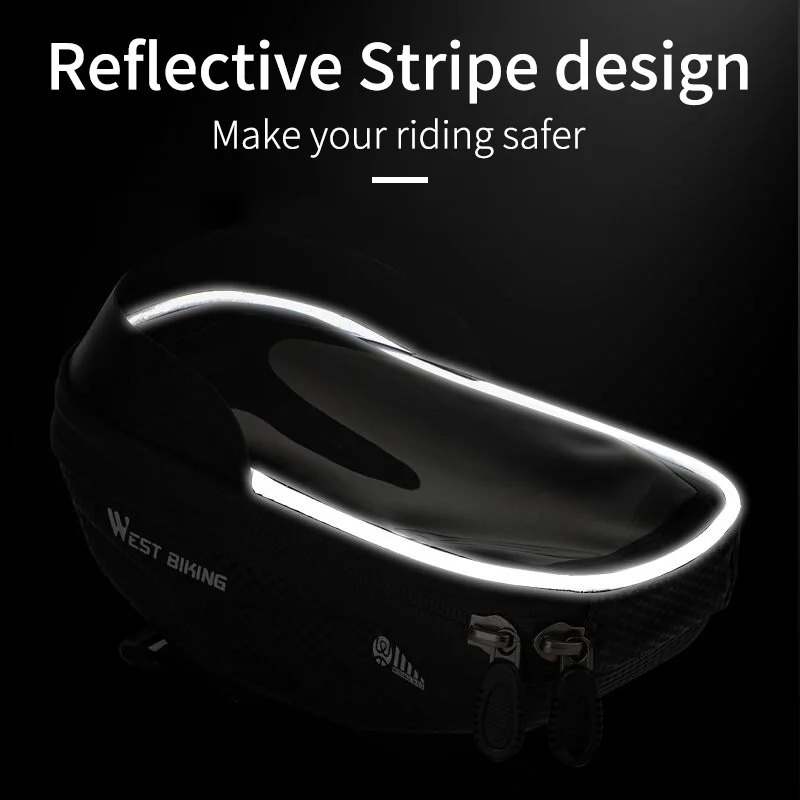 WEST BIKING Bicycle Bag High Quality EVA Waterproof Top Tube Bike Bag Touchscreen Cell Mobile Phone Bag 6.0-7.2 inch Phone Case