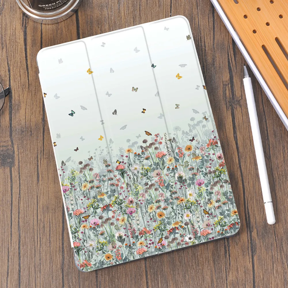 

Flower Butterfly Case for iPad 9th Generation Shell Cute 8th Mini 6 5 Pro 11 2021 2020 Air 4 2 10.2 7th Silicone Funda 6th Cover