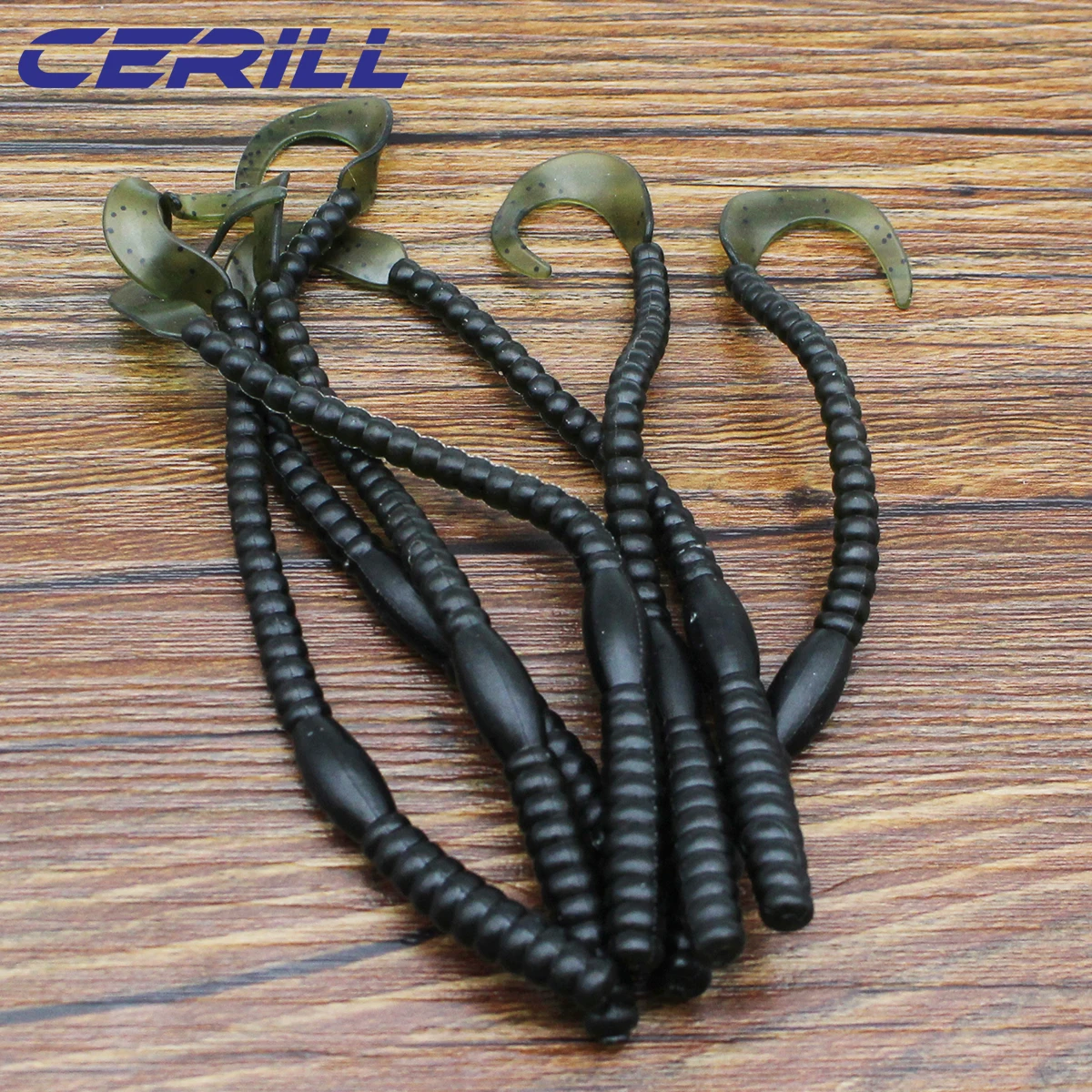 Cerill 10 PCS 13 cm 2.8 g Silicone Volume Tail Grub Earthworm Soft Fishing Lure Worm Bait Artificial Crankbait Flexible Swimbait