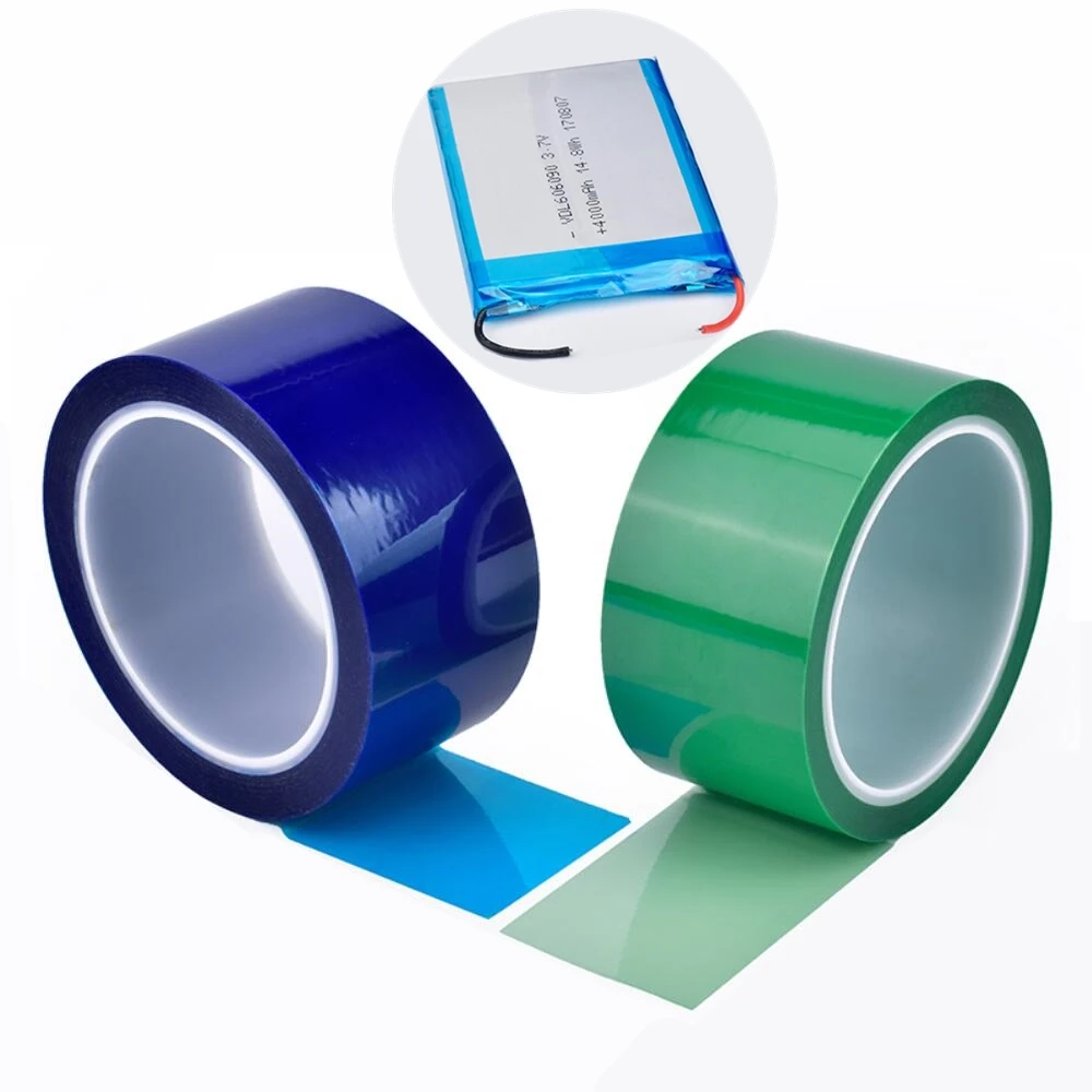 Heat Resistant Green Lithium Battery Adhesive Tape For Insulation Protection and Strong Electrolyte Resistance Protection