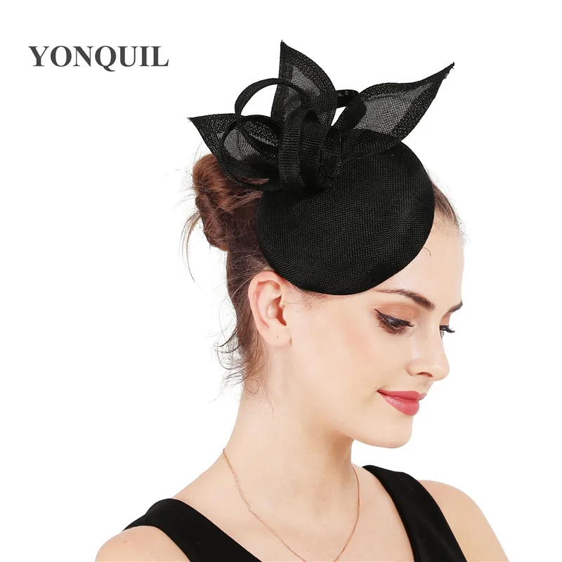 Wedding Hair Fascinator Hat Imitation Sinamay Party Cocktail Millinery With Hair Clips Pins Lady Chic Church Accessories SYF124