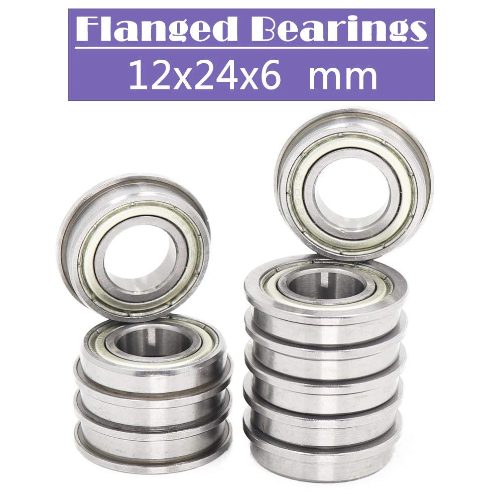 

F6901ZZ Flange Bearing 12*24*6 mm ( 10 PCS ) Thin Section Flanged F6901 Z ZZ Ball Bearings