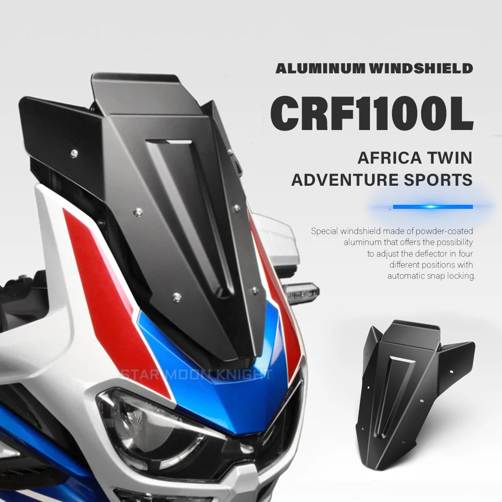 Fit For Honda CRF1100L CRF 1100 L Africa Twin Adventure Sports Motorcycle Windshield Windscreen Aluminum Wind Shield Deflectore