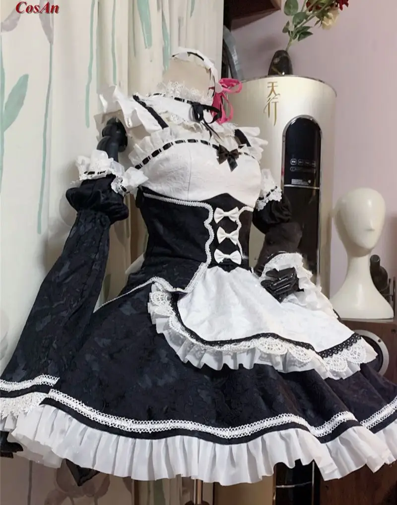 New Re:Life In A Different World From Zero Rem Cosplay Costume Elegant Maid Outfit Activity Party Role Play Clothing Custom-Make