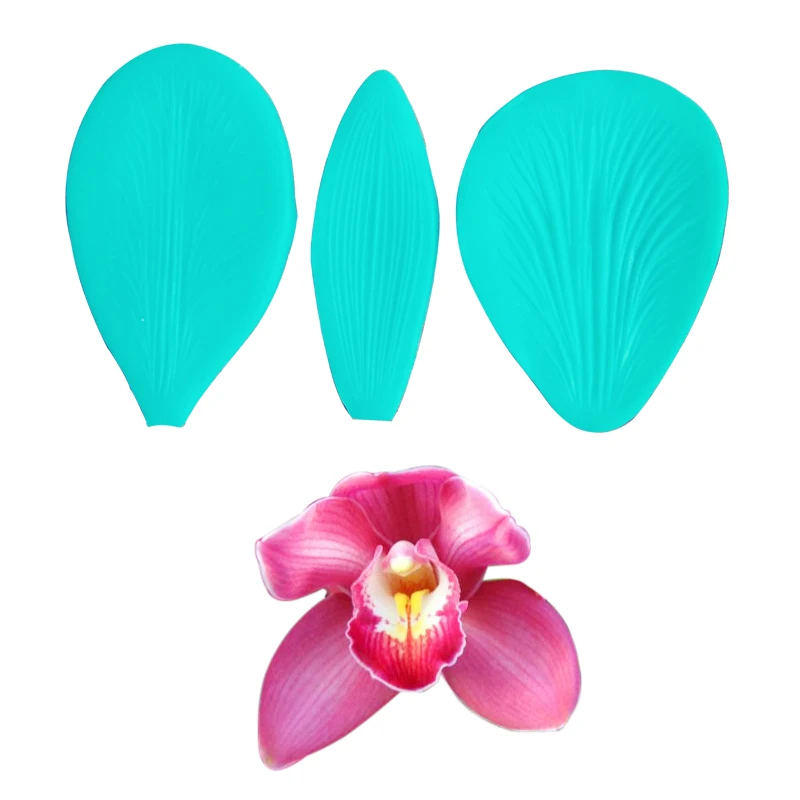 

Orchid Petal Veiner Silicone Mold Cake Chocolate Fondant Gumpaste Sugar Clay Flower Cake Decorating Moulds DIY M2139