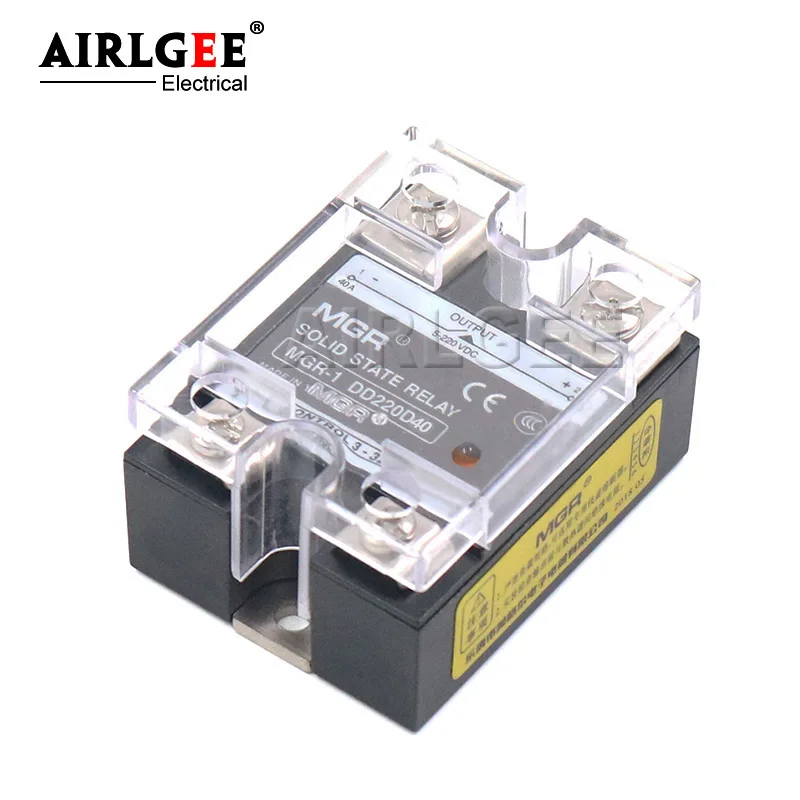 MGR-1 DD220D40/SSR-40DD 40A Solid State Relays 40A 3-32V DC to 5-220V DC Relay Module for PID Temperature Controller