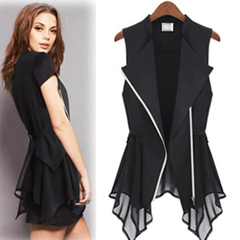 Free Shipping 2021 New Fashion Women Chiffon Vest Plus Size 4XL Casual All-match Sleeveless Summer Style Thin Vest Waistcoat 3XL