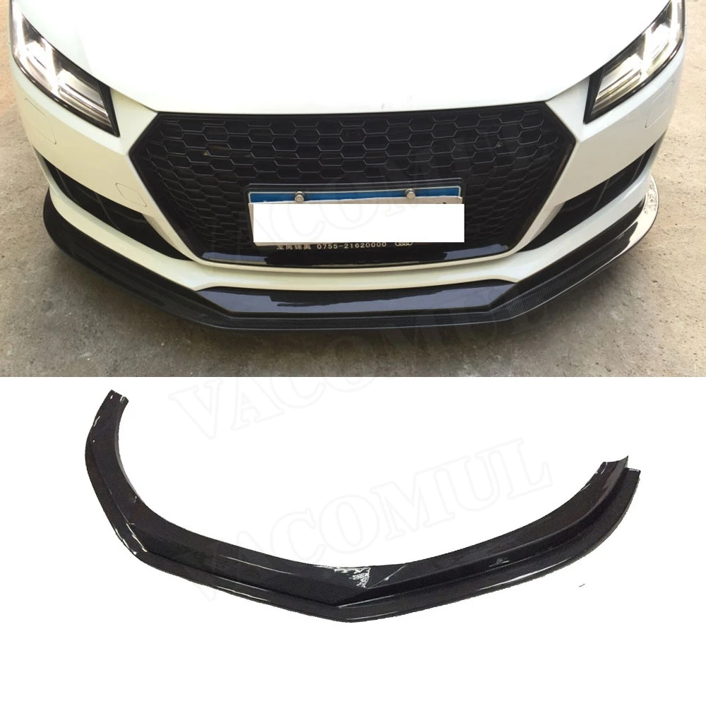 

VACOMUL Carbon Fiber Front Bumper Lip spoiler For Audi TT TTS TTRS 2014-2017 BT Style Head Chin Guard Car Styling